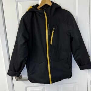 Obermeyer Gage‎ Insulated Teen Ski Jacket Coat Black Yellow Kids Sz Medium 10-12